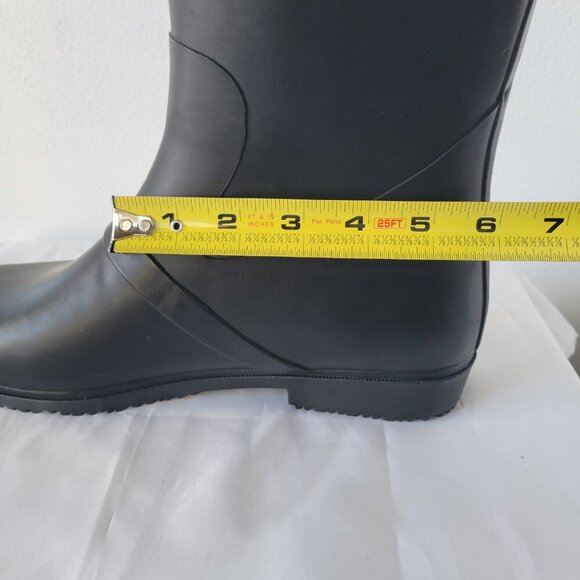 NWT - Capelli of New York Tall Black Matte Rubber Rain Boots (Size 10) - Picture 2 of 14